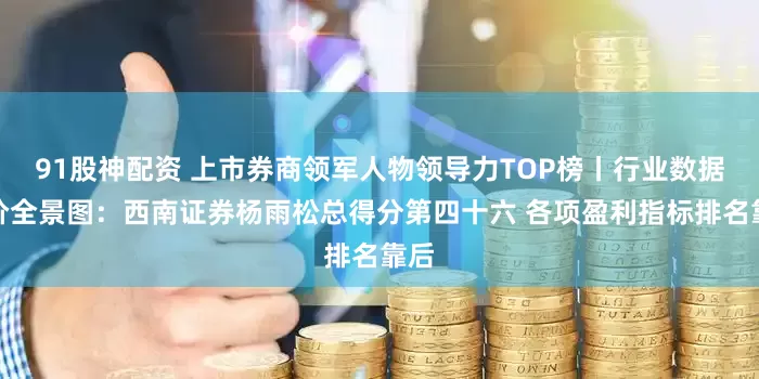 91股神配资 上市券商领军人物领导力TOP榜丨行业数据评价全景图：西南证券杨雨松总得分第四十六 各项盈利指标排名靠后